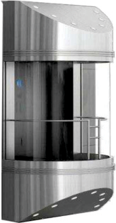 Panoramic glass elevator cabin